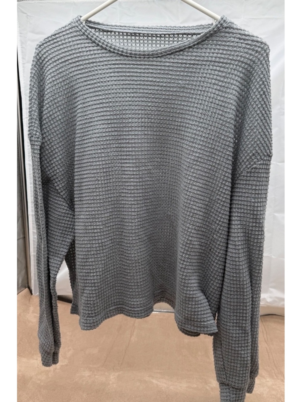 Emery Rose XL Gray Waffle Knit Pullover Sweater
